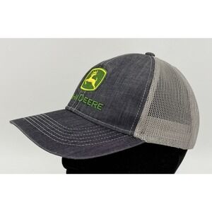 John Deere Mesh Back Trucker Baseball Cap Hat Embroidered Logo Heather Grey NWOT